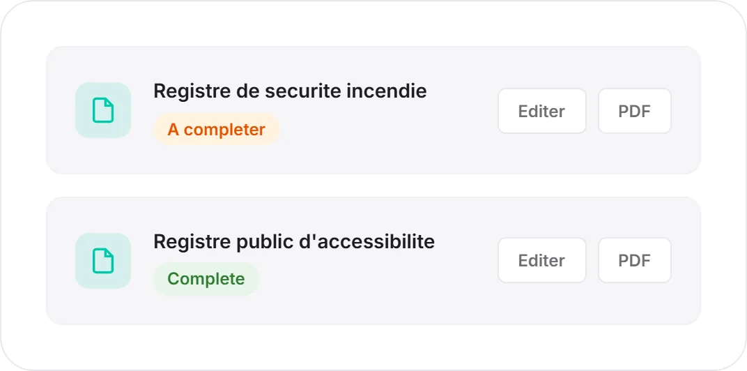 Vue de l’éditeur de registres