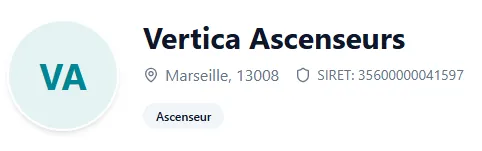 Coordonnées d’un prestataire