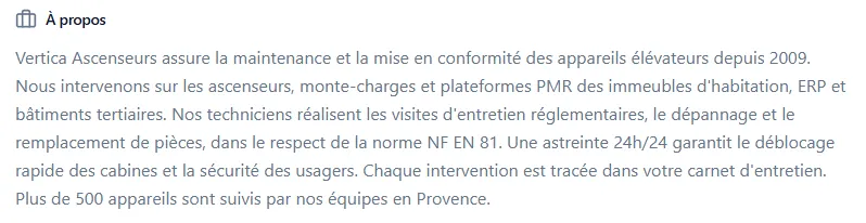 Spécialités et horaires
