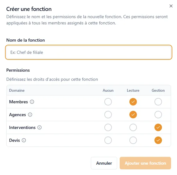 Gestion des permissions du personnel